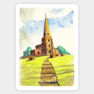 The Church on the Hill Sticker